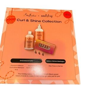 Shea moisture coconut & hibiscus shampoo conditioner set /press on nail gift set